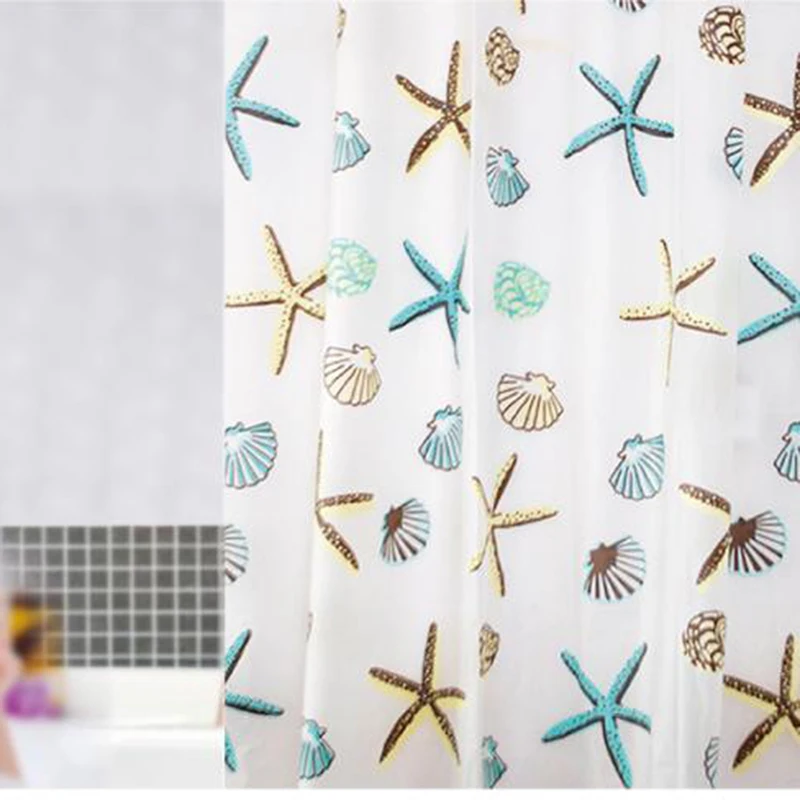 180*180 cm Novo Shell Starfish Pattern P251 CurtainBathroom Cortina de