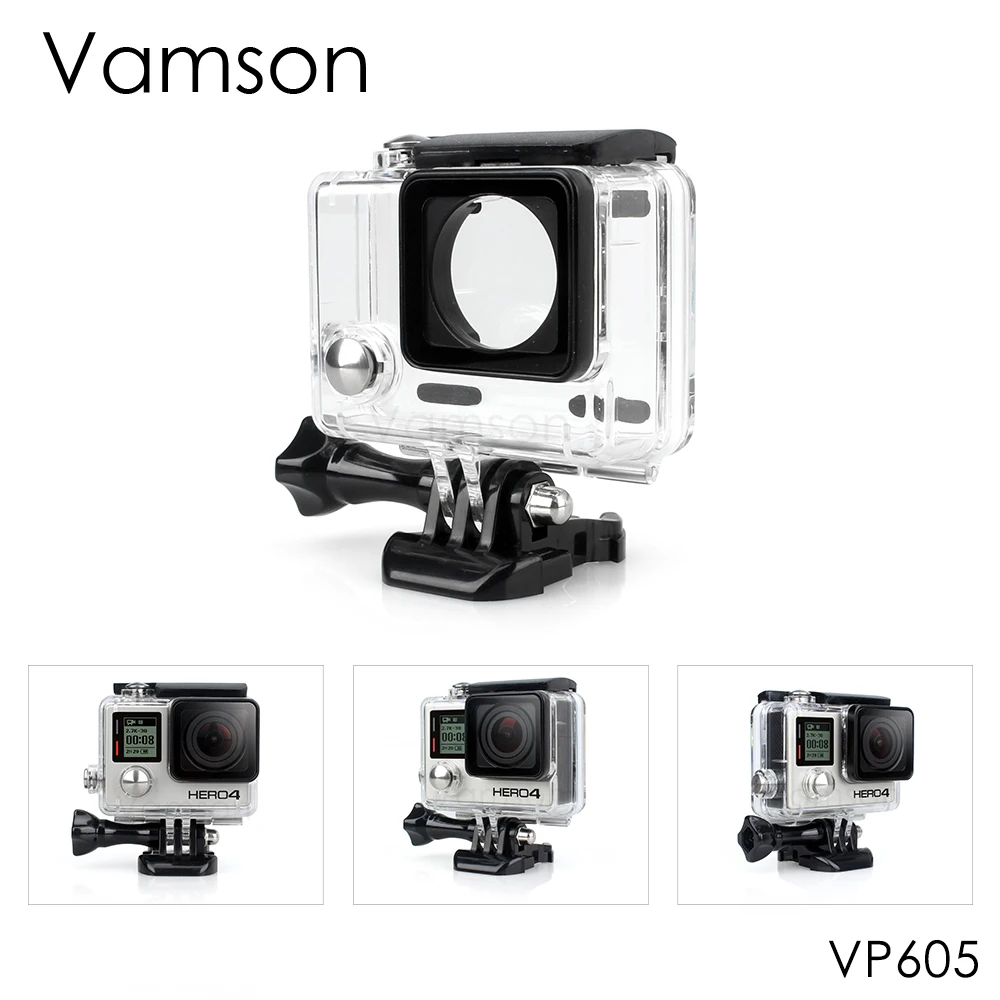 Водонепроницаемый чехол Vamson для Go Pro 60 м подводного дайвинга каркас Gopro Hero 4 3 +