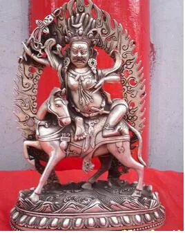 

Fairy Handmade Tibetan Buddhist bronze coated silver Palden Lhamo buddha statue 31 cm decoration bronze factory outlets
