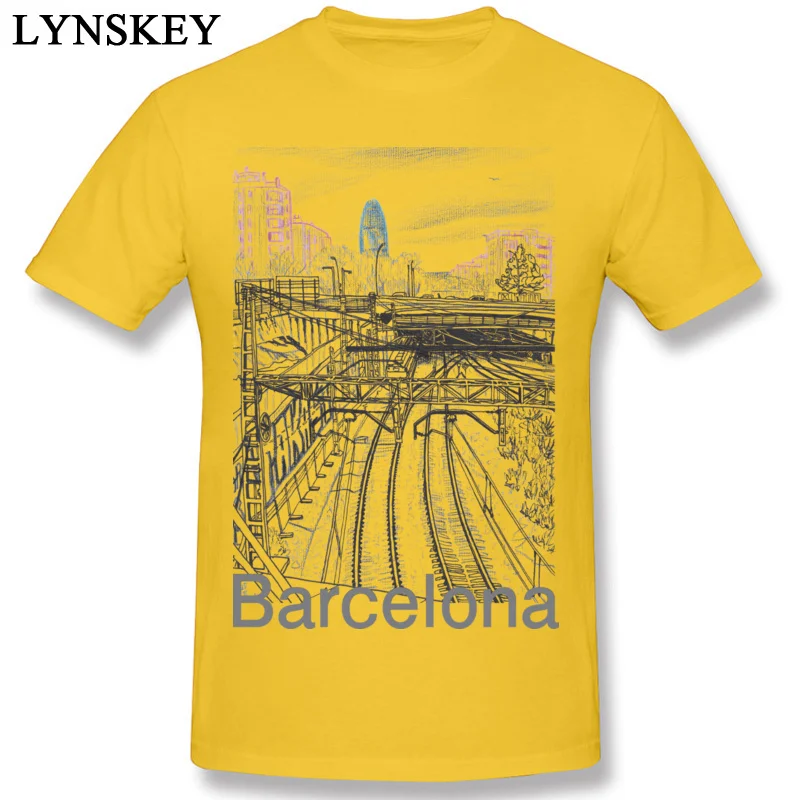 Boy Tops Shirts New Design Customized T Shirt Cotton Fabric Round Neck Short Sleeve Casual Barcelona_01 Tee-Shirt Top Quality yellow