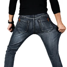 2019 Mens Black Blue Jeans Men Casual Slim Stretch Jean Classic Denim Pants Male High Quality Streetwear Trousers Plus Size 40 цена 2019 Mens Black Blue Jeans Men Casual Slim Stretch Jean Classic Denim Pants Male High Quality Streetwear Trousers Plus Size 40 цены онлайн