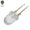 SUQ 10PCS LED 10mm White Transparent 150mA 0.75W Ultra Bright Round LED Light Emitting Diode Lamp Water Clear Bullet Shape. ► Photo 3/4