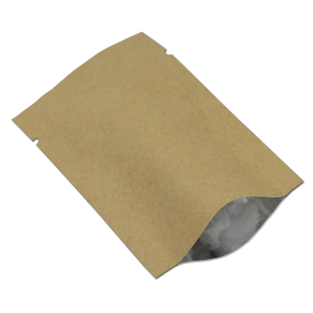 50Pcs Big Sizes Open Top Kraft Paper Aluminum Foil Food Storage