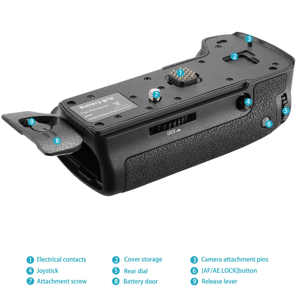  Neewer Vertical Battery Grip replacement for DMW-BGGH5 Fit for Panasonic LUMIX GH5 Mirrorless Camer