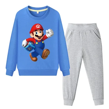 

Cartoon Mario Clothes Set For Kids Spring Autumn Costume Suit Children Clothing Sets Boys Girls Child Sports Tracksuits DY111
