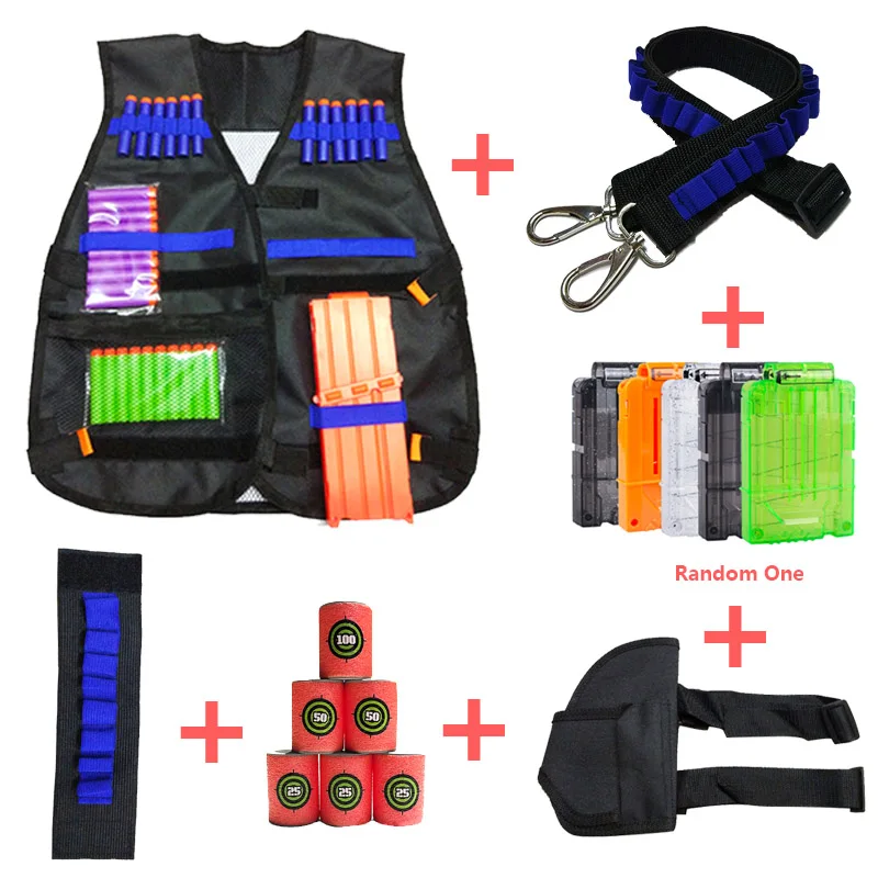 6pcs/set Tactical Equipment Gun shuttle Bullet Magazine for Nerf Accessories Clip Compatible Backpack | Игрушки и хобби