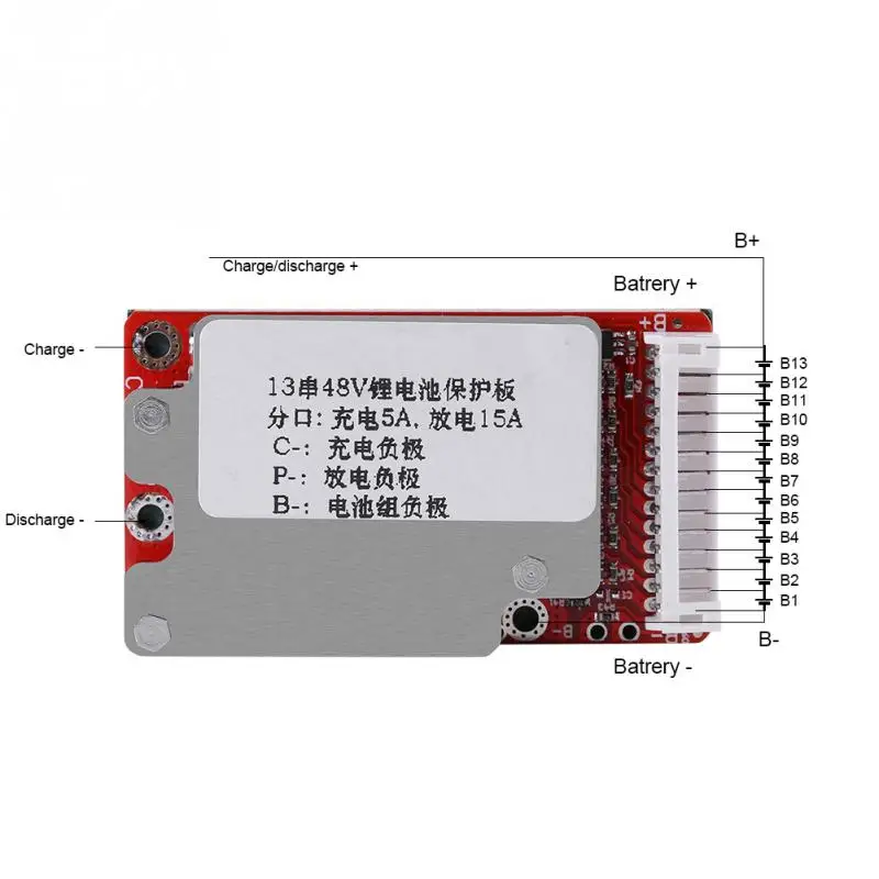 Литий-ионный Литий-полимерный аккумулятор Защитная плата BMS для 13S 48 V/54,6 V батареи автоматические выключатели