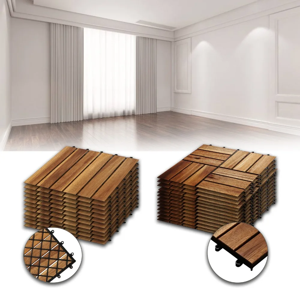 

11-33pcs wood floor anti-skid Balcony splicing wood flooring Suitable for Indoor and Outdoor floor terrace durable wood carpet