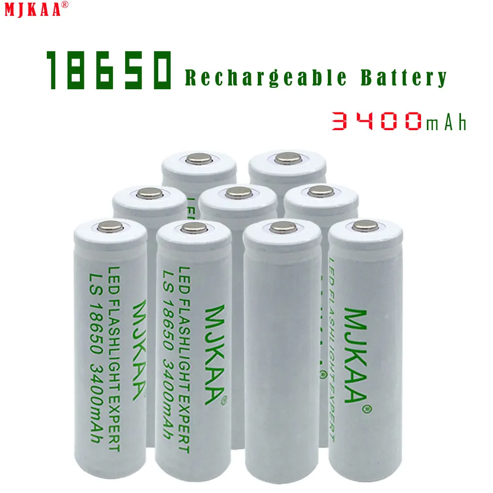 9pcs 18650 3400mah Rechargeable Battery(not AA/AAA Battery) 3.7v Li-ion Tip Head Bateria for Flashlight Headlamp For RC parts | Игрушки и