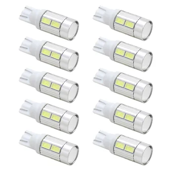 

10pcs T10 W5W LED Car Light SMD 5630 5730 Auto Clearance Light Parking Lamp Wedge Side Reading Bulb License Plate Light 12V DC