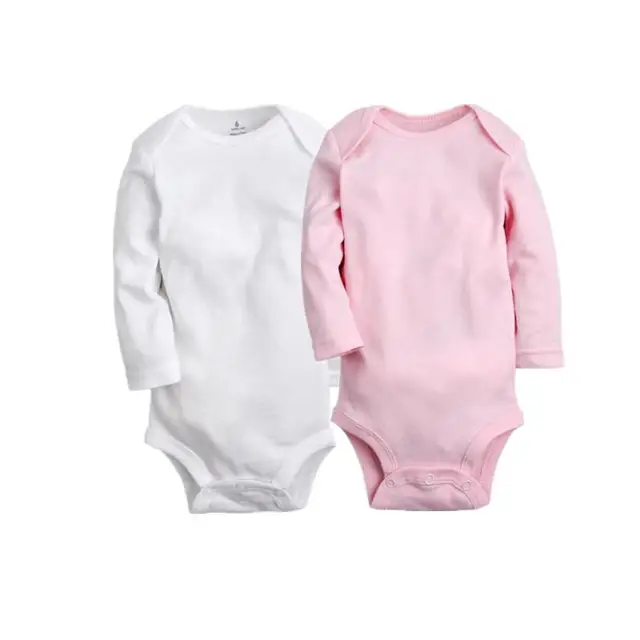 2pcs/lot Newborn 2T White baby clothes cotton bodysuit for baby boy and