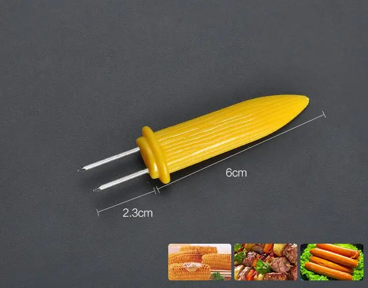 ORGANBOO 6 pcs/set Multi-Function Stainless Steel Barbecue Corn Tools BBQ Corn Holders Fork Party Kitchen Barbecue Supplies