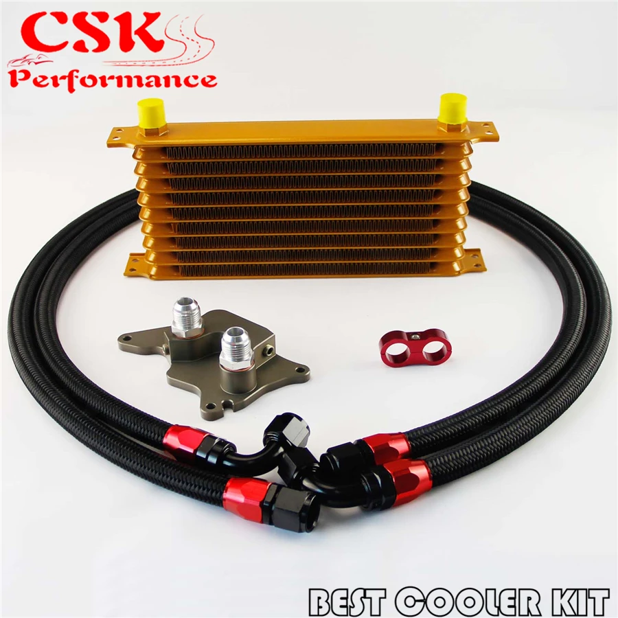Best Price AN10 10 Row Engine Trust Oil Cooler Kit Fits For BMW Mini Cooper S R56 Turbo 06-12