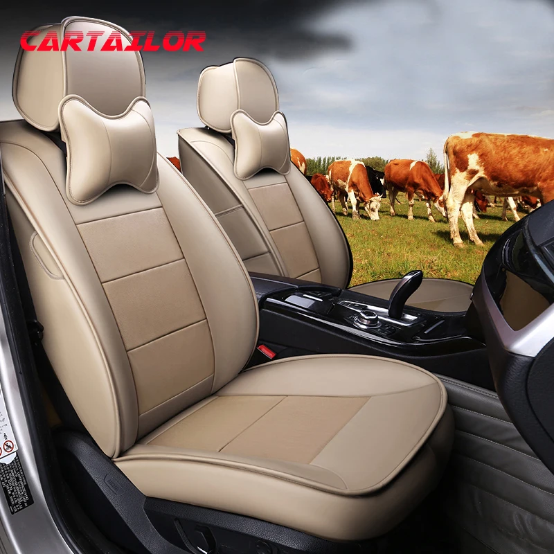

CARTAILOR Genuine Leather Automobiles Seat Covers Custom Fit for Buick Encore Car Seat Cover Red Cowhide Cars Seats Supports Set