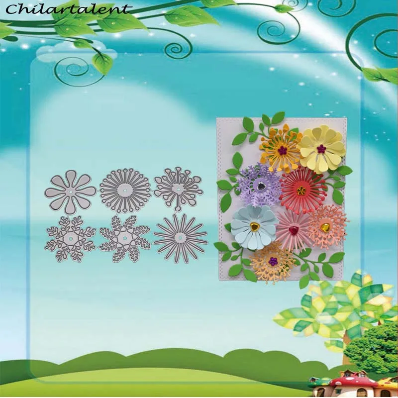 

6 styles flower metal cutting dies craft new 2018 Embossing Scrapbooking dies cut stamps for card making decor nouveau arrivage
