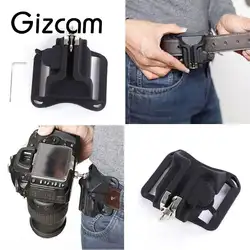 Gizcam 2017 Горячее предложение переноски вешалка Пояс Пряжка кнопка Держатель клип ручка для DSLR Камера компактный ABS черный
