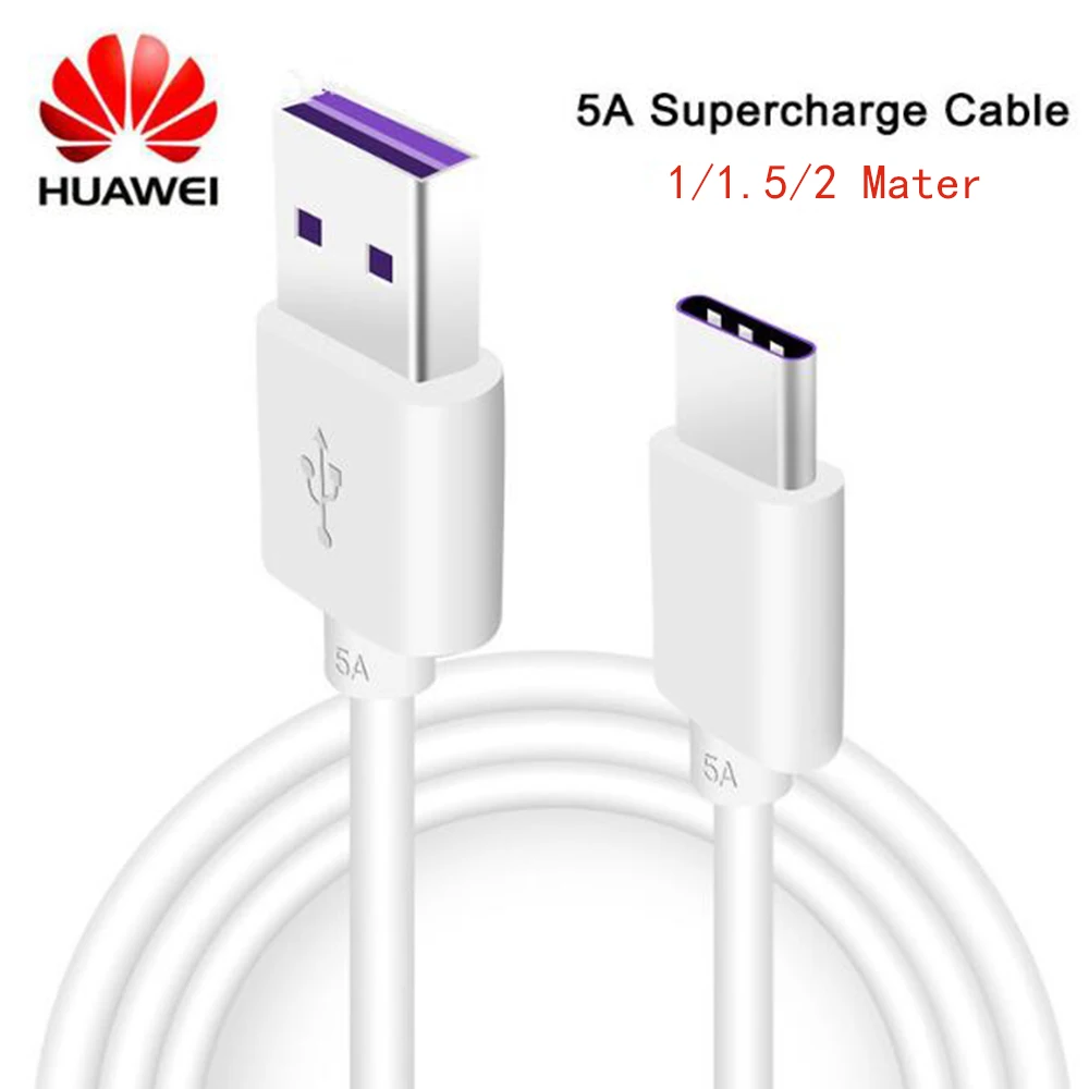 

Original HUAWEI USB 1/1.5/2 M 5A Type C Cable USB 3.1 HUAWEI P10 Plus P20 MATE 9 10 20 X Pro Lite Super Quick Charger Cable