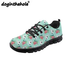 Doginthehole кроссовки для Для женщин Pitbull терьер печать открытый Для женщин спортивная обувь на платформе Дышащая обувь на плоской подошве