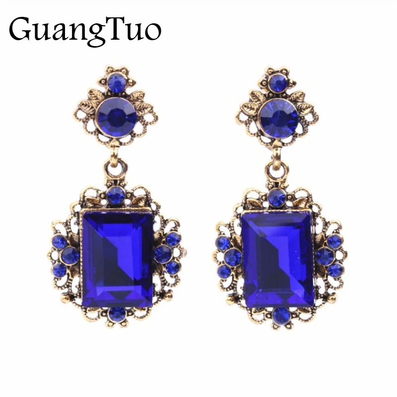 

EK2119 Big Brand Luxury Crystal Flower Drop Earrings For Women 2018 Bijoux Vintage Love Wedding Earring Gem Statement Brinco