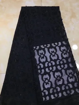 

3D Lace Fabric Black African Tulle Lace Fabric High High Quality Net French Lace Fabric For Nigerian Wedding Party D86