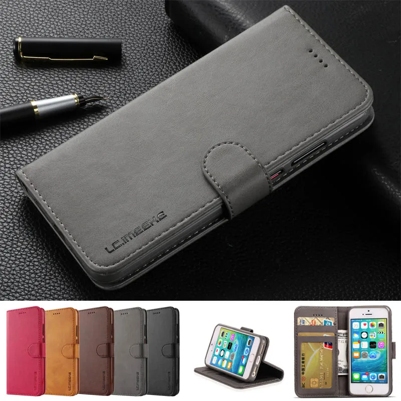 

Luxury Leather Flip Case for iPhone 5 5S SE Cover Wallet Stand Design with Card Slot Phone Case For iPhone 5S 6 6s Cases Coque