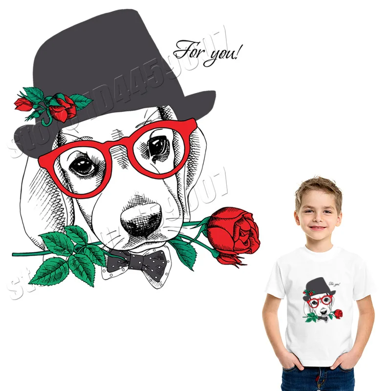 

Gentle Dog Patches Sweet Style Washable Decor Stickers For Clothing Environment Friendly Applique On T-Shirt Handmade Parches