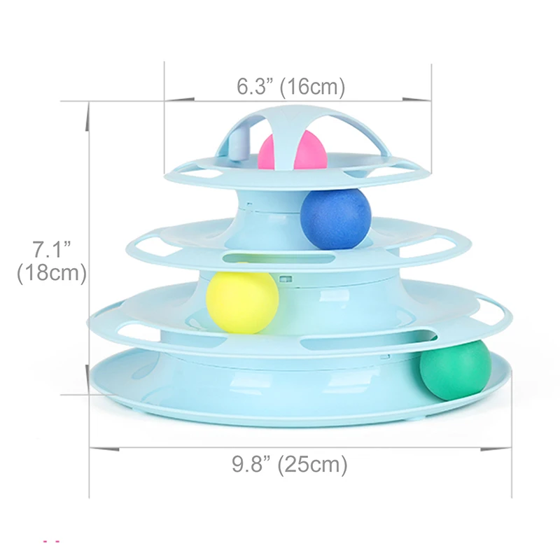 Забавная игрушка для кошек, кошачьи интерактивные игрушки, интеллект, 4 слоя, игровой диск, игрушечный поворотный стол, шарики для кошек, сумасшедший диск с шариком, продукт для домашних животных