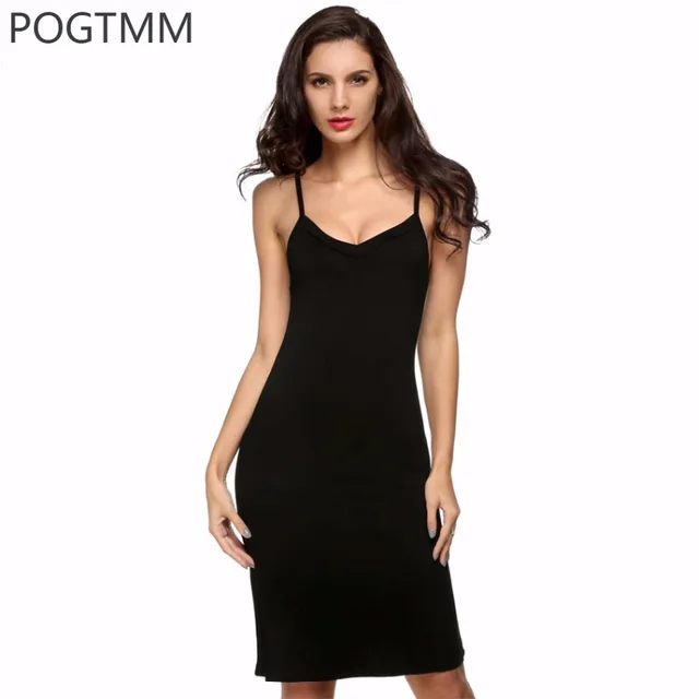 Summer Sleepwear Women Full Slip Underdress Cotton Long Nightgown Summer Sleepwear Women Full Slip Underdress Cotton Long Nightgown Lady Y Sleep Night Gown Home Clothes
