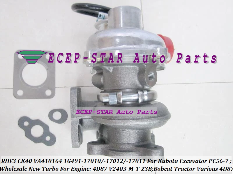 TURBO RHF3 CK40 VA410164 1G491-17011 1G491-17012 1G491-17010 Turbocharger For Kubota Excavator PC56-7 Bobcat Tractor 4D87 V2403-M-T-Z3B (4)