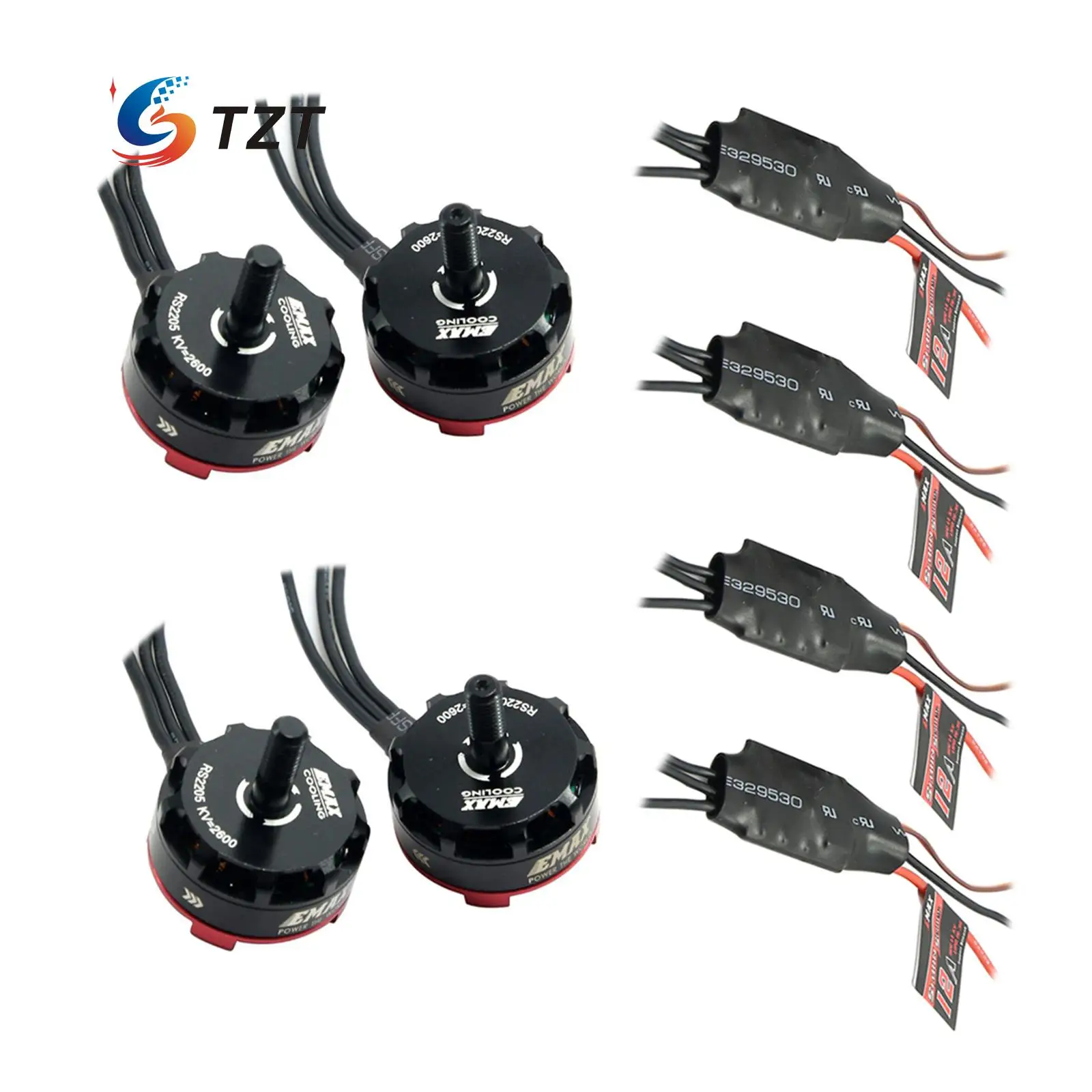 

Emax RS2205 2300KV/2600KV Racing Edition Motor with Simonk 12A ESC for FPV QVA250 Quadcopter Multicopter - 4 Pack