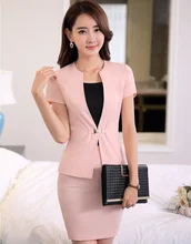 New Professional Fashion 2016 Summer Short Sleeve OL Styles Business Work Suits Jackets And Skirt Office