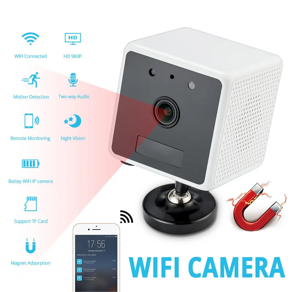 

HD 960p IP Camera Mini Wifi Camera App Control Wifi Mini Kamera 2 Way Intercom Night Vision Long Battery Life Baby Camera