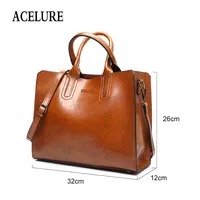 ACELURE Leather Handbags Big Women Bag High Quality Casual Female Bags Trunk Tote Spanish Brand Shoulder Bag Ladies Large Bolsos