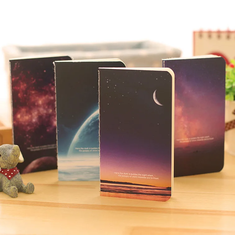 

Space Starry Sky Night Sky Series Cover Mini Portable Notebook 80K Notepad Creative Thin Beautiful Diary Book Students Gift