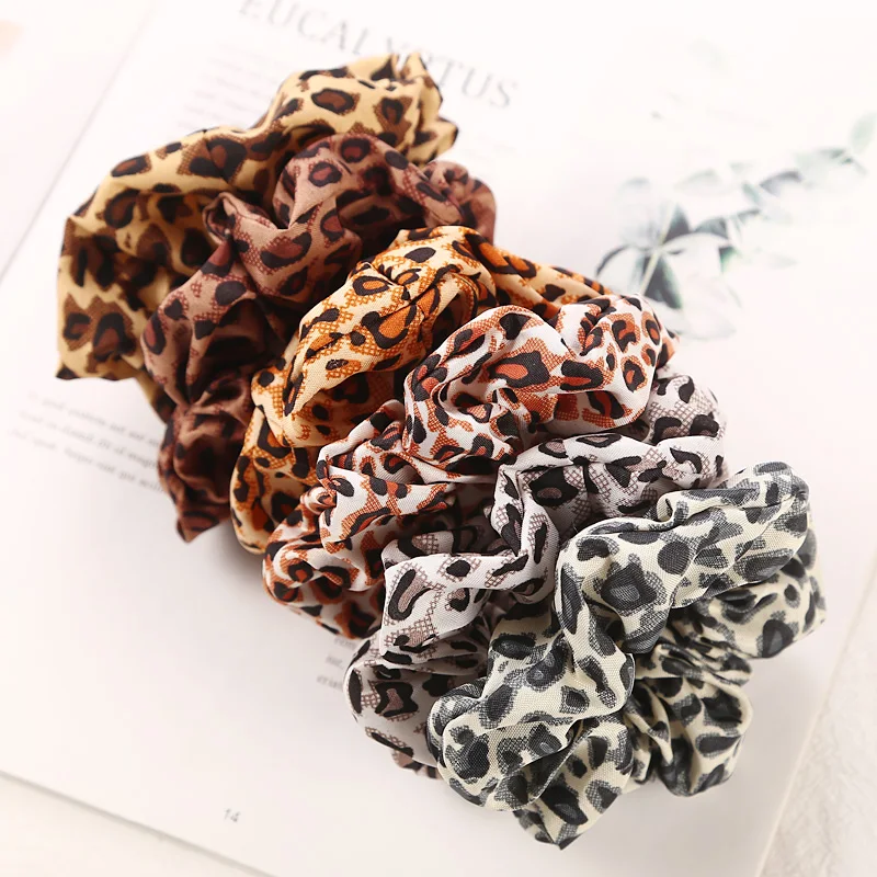 

1pc New Women Leopard Print Rubber Hair Bands Ponytail Accessories Girls Hair Ring Lady Headwear Elastic Hair Rope Gum Scrunchie