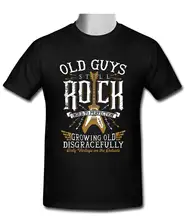 Мужские черные футболки с принтом «Still Rock» для пожилых людей, Мужская футболка с короткими рукавами, футболка с круглым вырезом