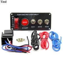 Racing Car 12V Ignition Switch Panel Engine Start Push Button LED Toggle Drop shipping