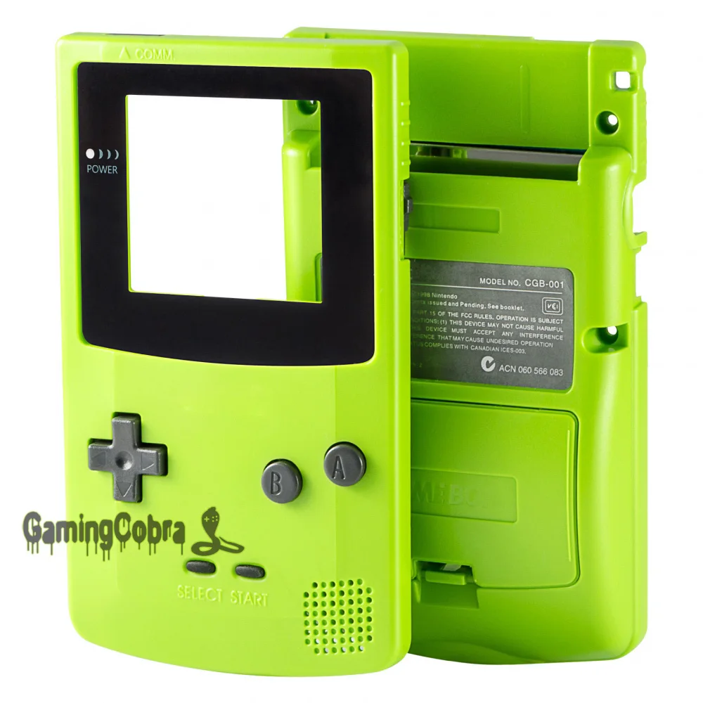 Green Solid Full Housing Shell Buttons with Screen Len for Nintendo Gameboy Color - GBC007