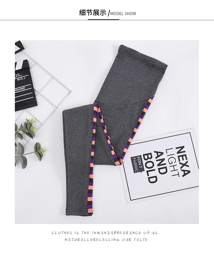 Apoio de Alta Barriga para Mulheres Leggings Moda Maternidade Primavera Outono Calças Desgaste Gravidez Elástica Grávidas Algodão 6 para Mulheres Grávidas Algodão
