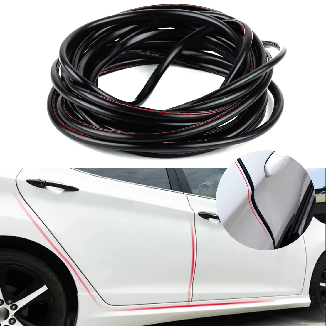 

beler 1Pc 16FT/5M Plastic Car Styling Door Scratch Edge Protector Strip Moulding Guard Cover Trim Doors Side Protection Strips