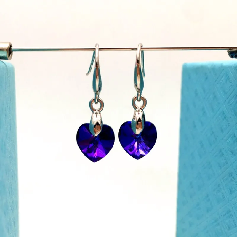 original swarovski crystals 6228 xilion heart dangle earring-0