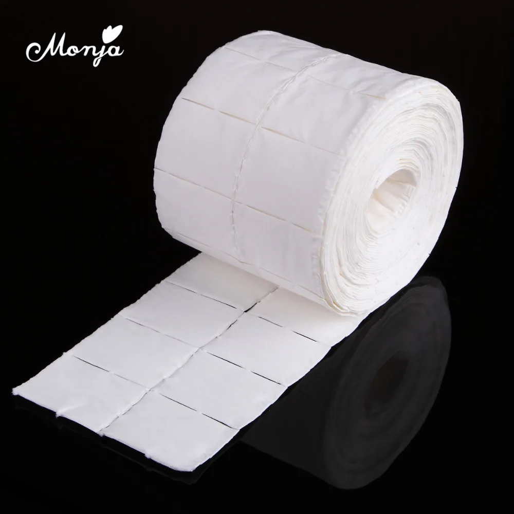 

Monja 500pcs Nail Art UV Gel Polish Remover Clean Cotton Lint Pads Wraps Paper Wipes Manicure Tool