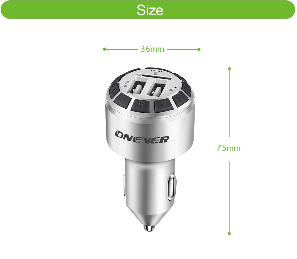 Onever fm-передатчик Bluetooth автомобильный комплект свободные руки Автомобильный mp3 плеер радио модулятор двойной USB Автомобильное зарядное устройство Поддержка TF USB накопитель