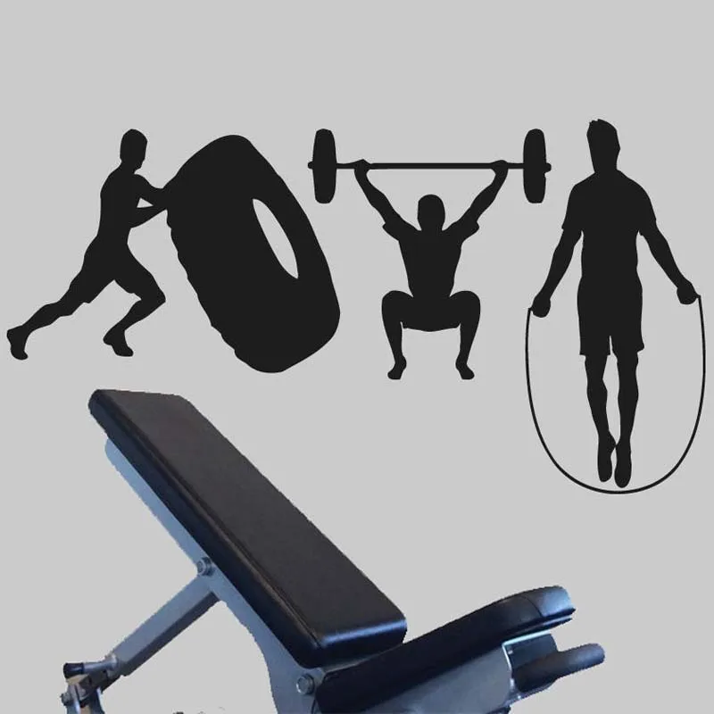 

Crossfit Athlete Fitness Removable Decals Garage Gym Wall Stickers Vinyl Decorate Workout Decals Poster Murals K547