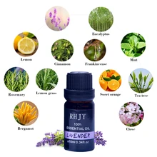 Difusores aromáticos de aromaterapia de 10ml aceite esencial puro de plantas lavanda Lemongrass árbol aceite Natural masaje Relax TSLM1