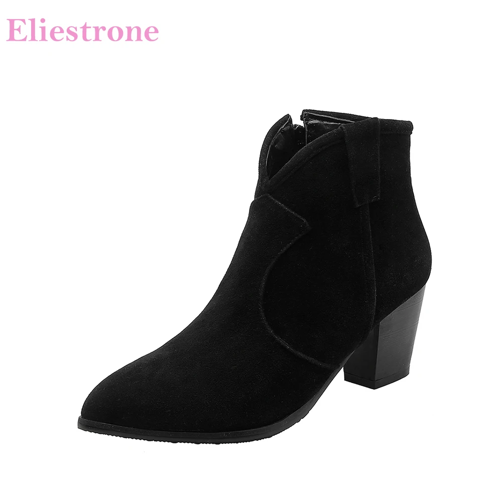 

Sale 2019 Winter Brand New Sexy Black Yellow Women Ankle Boots Vogue High Heels Lady Dress Shoes BB031 Plus Big Size 10 32 43 46