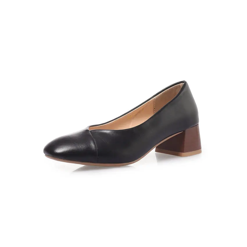 QUTAA/ г. Женские туфли-лодочки модная женская обувь Демисезонная женская обувь из искусственной кожи на платформе с квадратным носком без застежки размеры 34-43 - Цвет: Черный