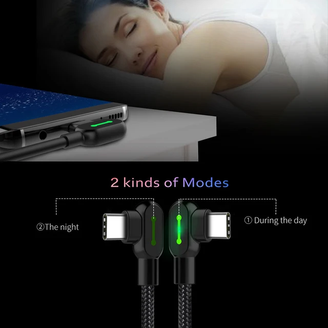 MCDODO USB Type C 90 Degree Fast Charging usb c cable L Type-c Data Cord Charger usb-c For Samsung S8 S9 Note 8 Xiaomi mi5 mi6