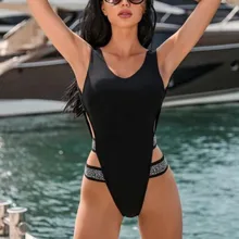 Новая женская мода летняя пляжная одежда заплыва женский купальник, пляжная одежда Твердые 1 купальник бикини ванный комплект