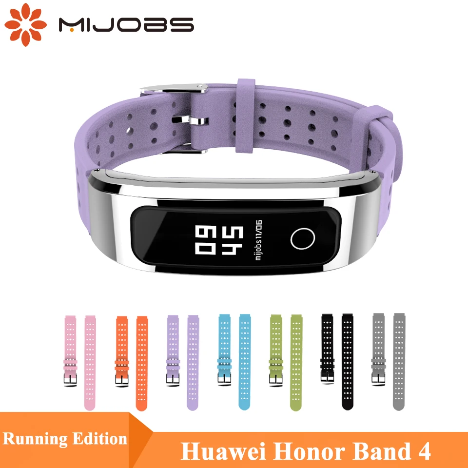 Mijobs силиконовый ремешок для huawei Honor Band 4 Runnning Версия смарт-Браслет спортивный браслет Honor Band 4 ремешок для бега